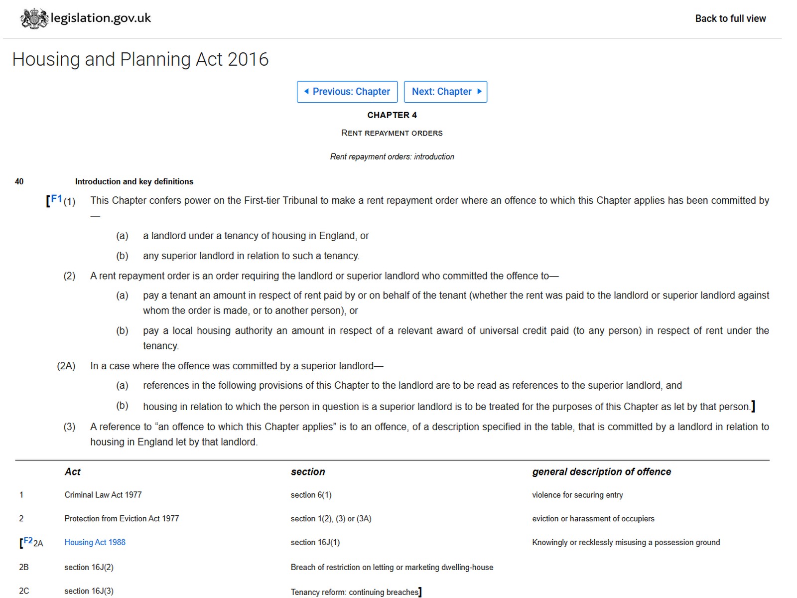 Housing and Planning Act 2016, chapter 4 on legislation.gov.uk